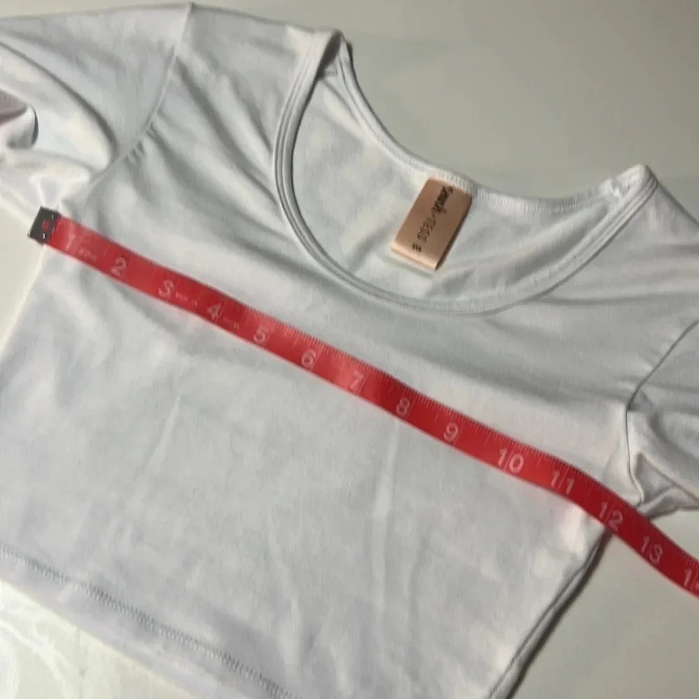 Smash + Tess White  Bamboo Cotton and‎ Spandex Crop top. Size XXS - Picture 5 of 9